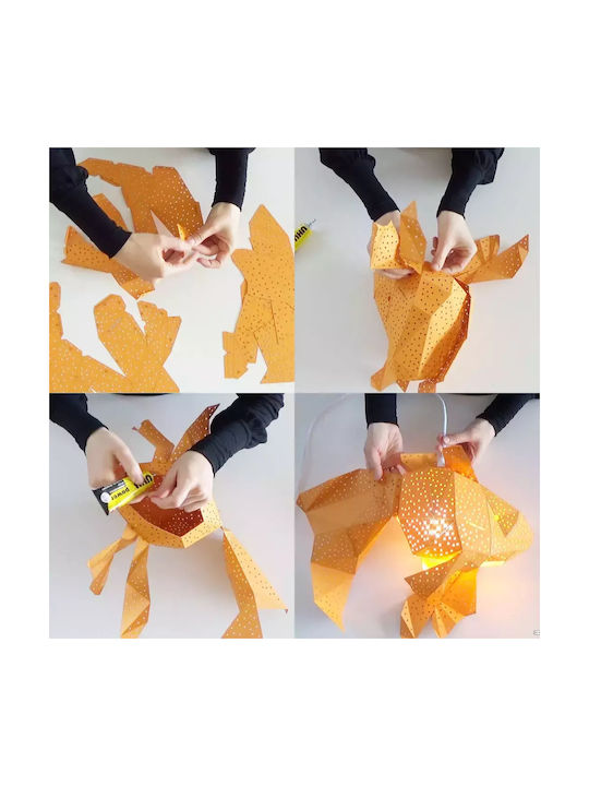 Vasili Lights O singură lumină Lumină de tavan pentru copii Suspendata din hârtie cu suport pentru bec E27 Roz 48x40cm