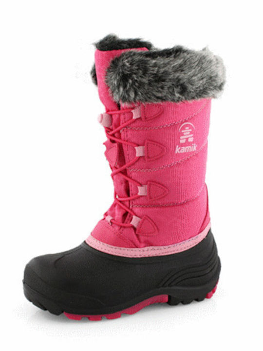 Kinderstiefel mit Schnürsenkeln Rosa