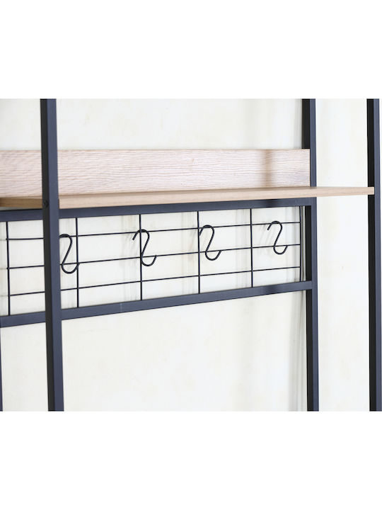 ArteLibre Invermere Rack De Bucătărie Metalic Cu 4 Locuri Negru 80x40x170cm