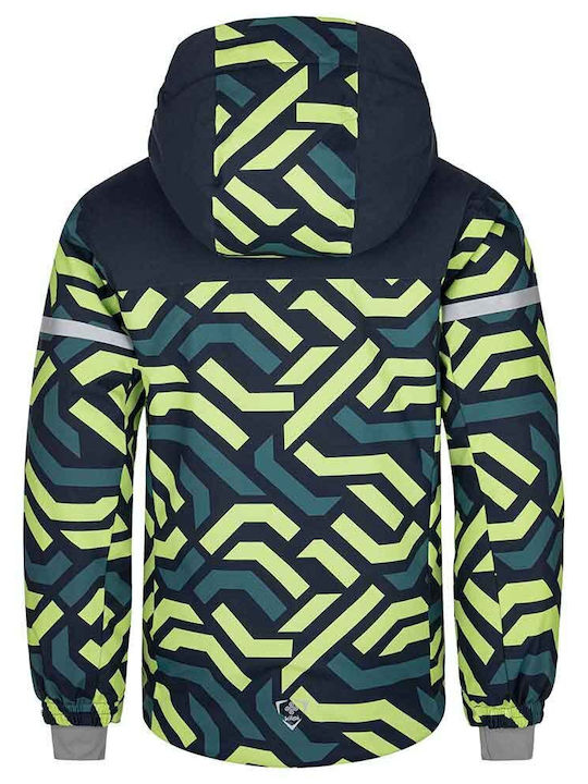 Waterproof Kids' Sports Jacket Short with Lining & Hood Green Ateni