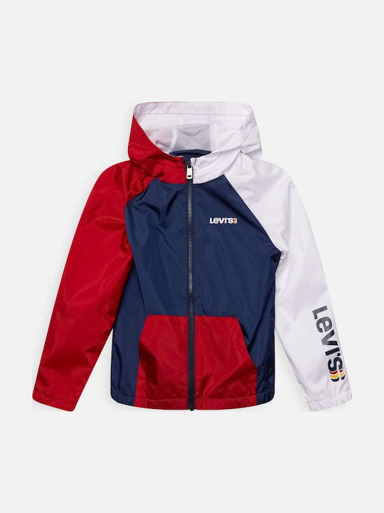 Geci Pentru Copii Sport Scurt Impermeabile cu Glugă Multicolore Color Block Wind