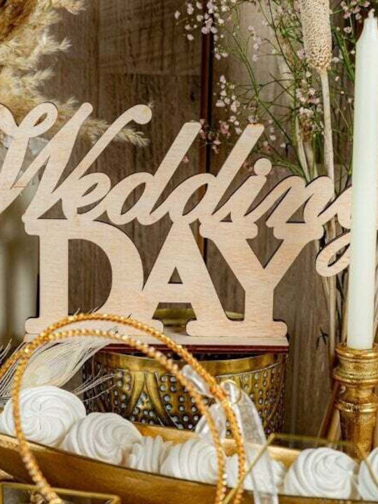 Ταμπελα Ξυλinh Wedding Day 40x20cm Φυσικο