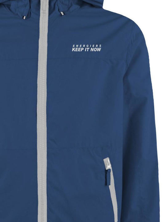 Keep It Now Kids Casual Short Jacket with Lining and Hood Navy Blue
