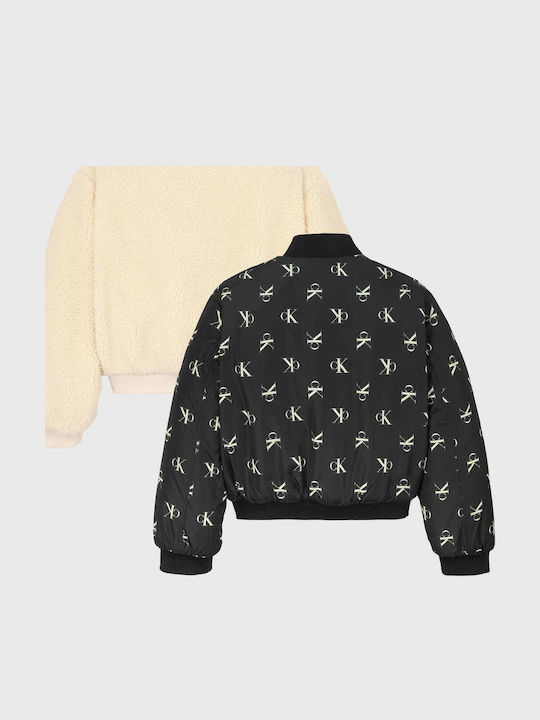 Kinderjacken & Winterjacken Bomber Kurz Beidseitig Beige