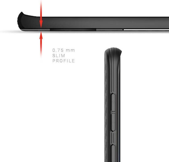 Evutec Back Cover Aramid Fiber 0.75mm Magnetic Black (Galaxy S8+)