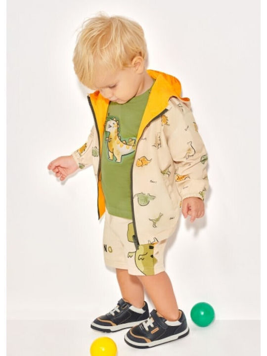Kids' Casual Jacket Short Double Sided with Hood Mustard