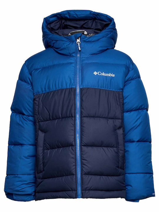 PIKE LAKE Kids Quilted Short Jacket Hooded Blue