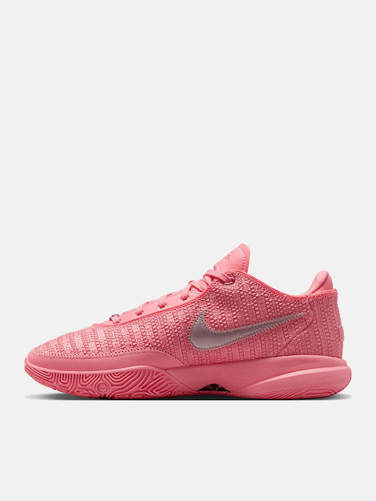 LeBron 20 Ниски Баскетболни обувки Pink Gaze / Metallic Silver