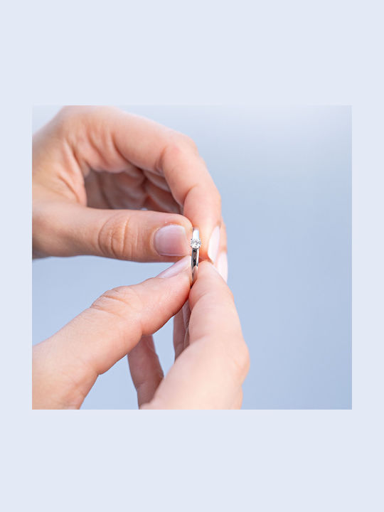 Diamond Group Γυναικείο Δαχτυλίδι Λευκόχρυσο 18Κ