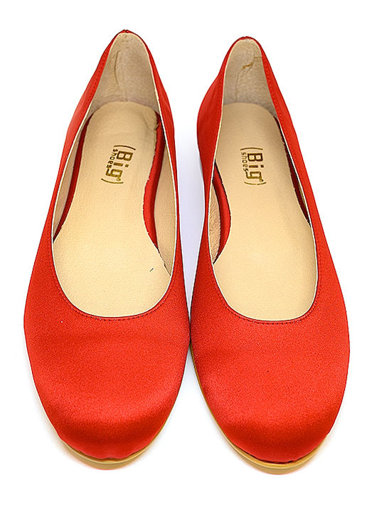 Satin Ballerinas Red