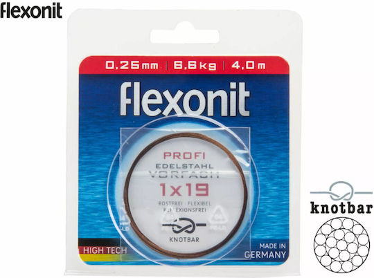Flexonit 1x19 Ατσάλινος Οδηγός 4m 0.25mm 6,6kg Steel Leaders From Flexonit
