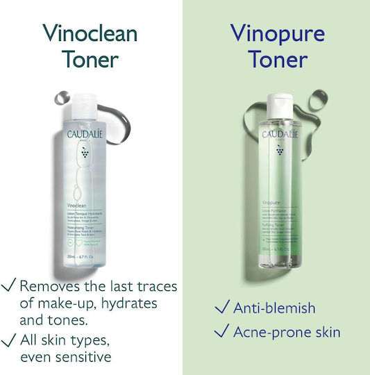 Caudalie Vinopure BIO Loțiune Tonică pentru Față cu Acid Salicilic 400ml