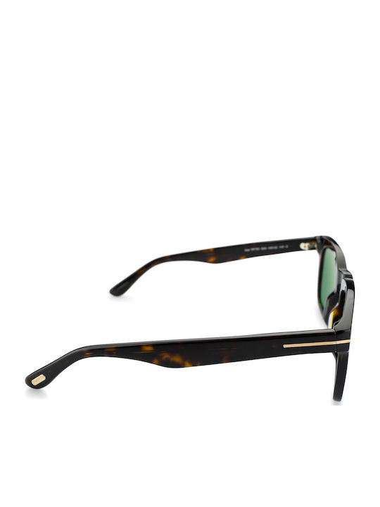 Tom Ford Dax Male Sunglasses with Brown Tartaruga Horn-Rimmed Frame and Green Gradient Lens