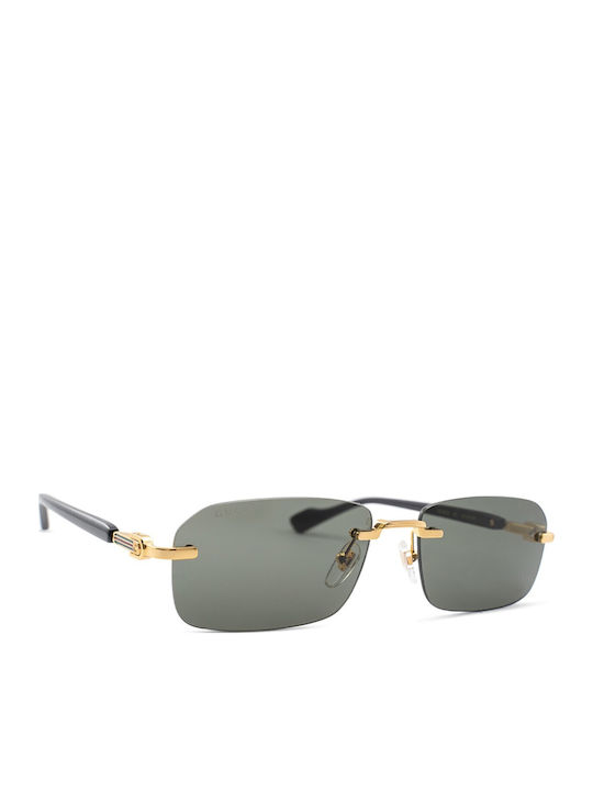 Gucci Unisex Sunglasses with Gold Metallic Frame and Grey Lens GG1221S 001