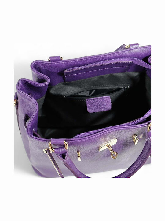 Lila Damen Leder Tote Tasche
