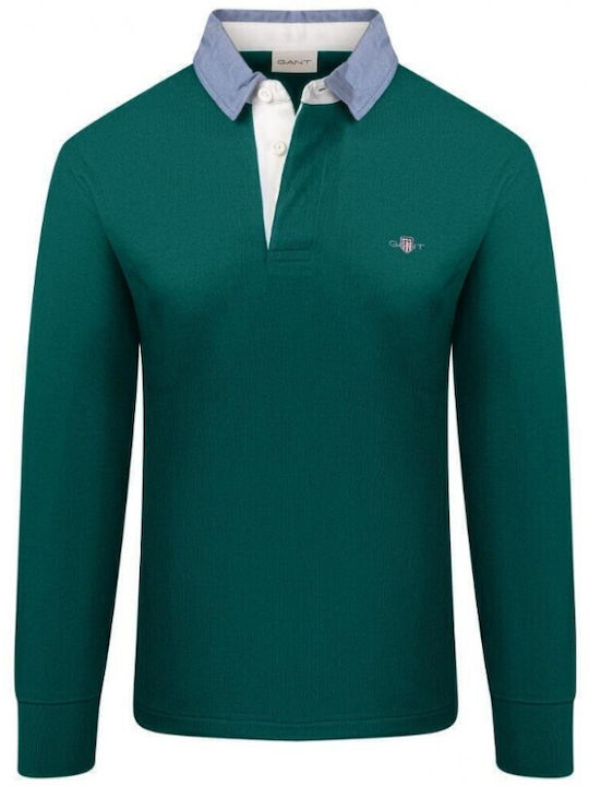 Heavy Polo Long Sleeve Blouse Green