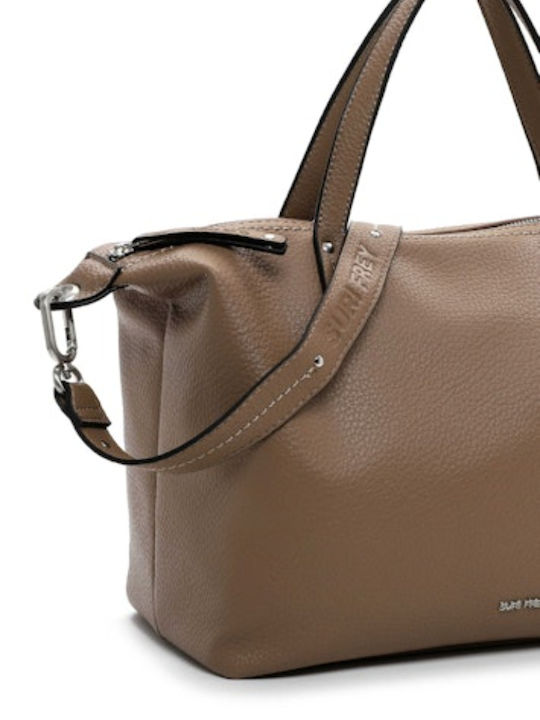 Damentasche Shopper Schultertasche Taupe