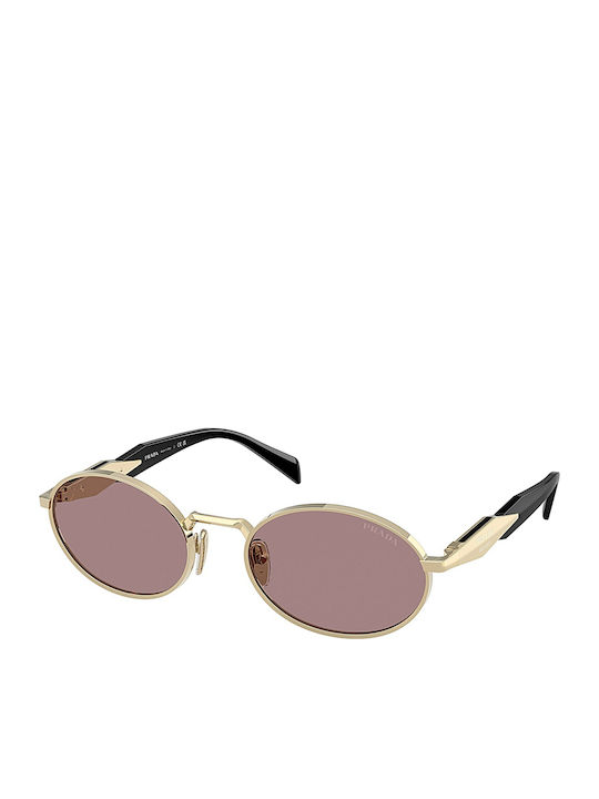 Prada Unisex Γυαλιά Ηλίου με Χρυσό Μεταλλικό Σκελετό και Ροζ Φακό PR65ZS ZVN20I
