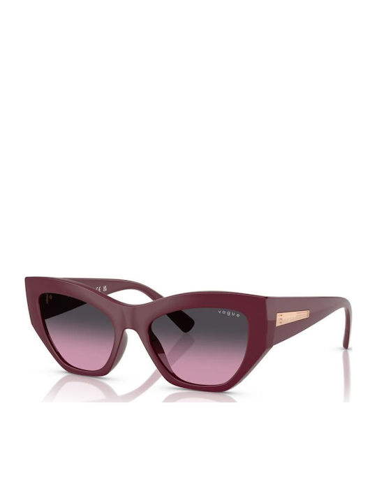 Vogue Ochelari De Soare Pentru Femei Cu Ramă Burgundy Din Plastic Și Lentile Gri Degrade