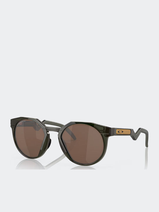 Oakley HSTN Men's Sunglasses with Green Plastic Frame and Brown Polarized Lens OO9242-03