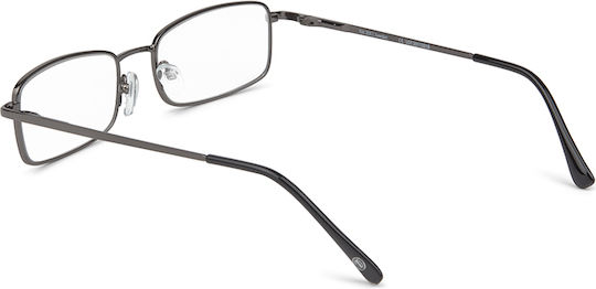 Herren Lesebrille +2.50 in Silber Farbe #D-GUNMETAL-ACQUA+2.50