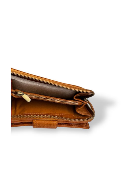 Large Leather Women's Wallet Tabac Brown