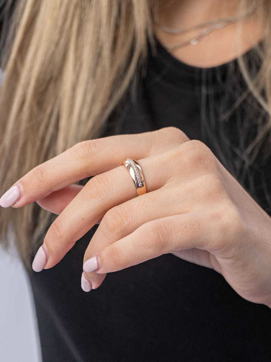 Damen Ring mit Steinen aus Roségold 14K