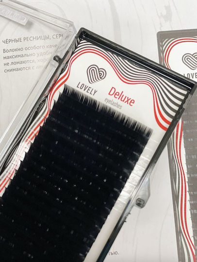Lovely Deluxe False Eyelashes 0.07 / Shape C 7-12mm Black