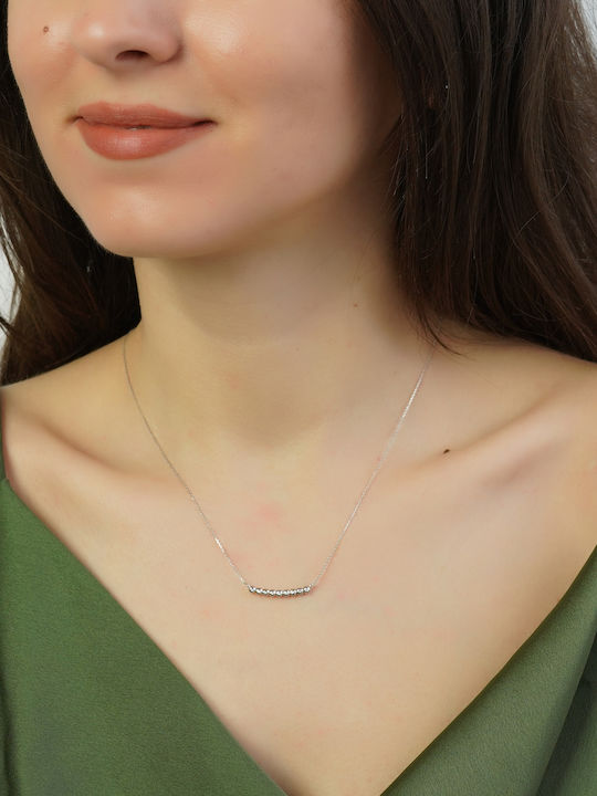 Gregio Halskette aus Weißgold 14K mit Diamant