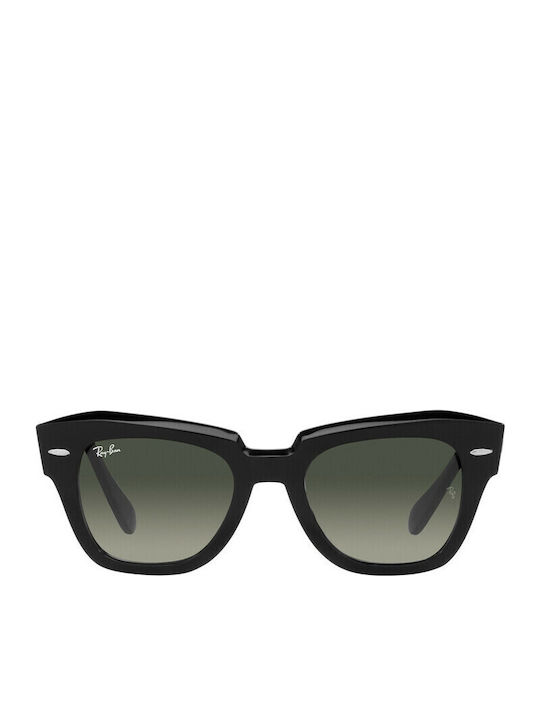 Ray Ban State Street Women's Sunglasses with Black Horn-Rimmed Frame and Black Gradient Lens RB2186 901/71