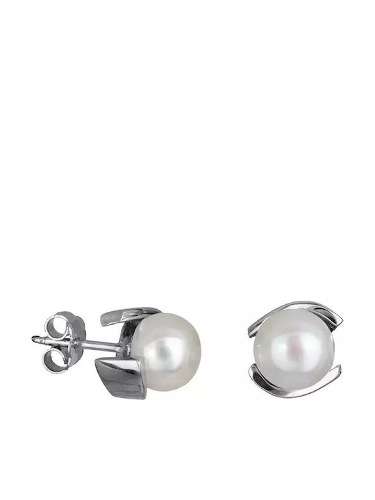 Cercei din White Gold cu Perle