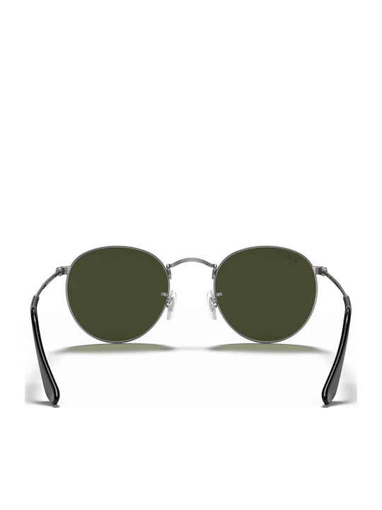 Ray Ban Round Metal Unisex Sunglasses with Gray Metal Frame and Green Lens RB3447 029