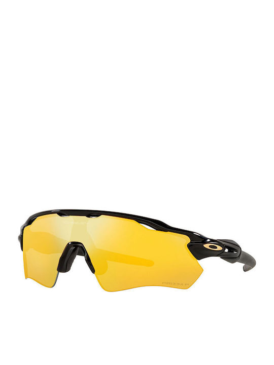 Oakley Radar Ev Path Men's Sunglasses with Black Plastic Frame and Yellow Polarized Mirror Lens