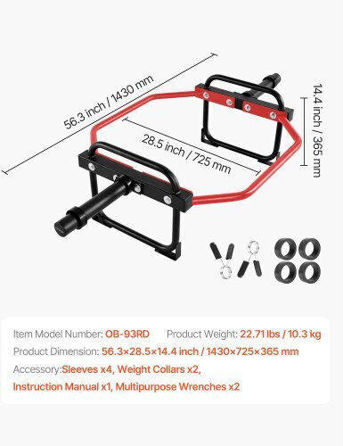 Vevor Trap Olympic Type Strength Training Bar Φ50 Length 143cm Without Collar