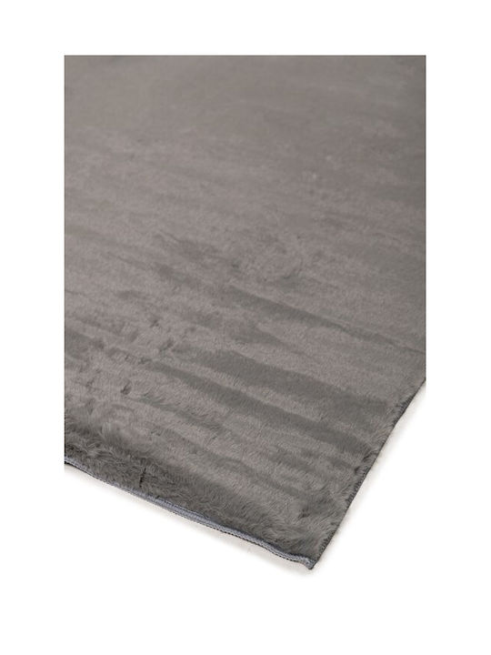 Viokarpet Krolik Anti-slip Rug Rectangular Furry D Grey
