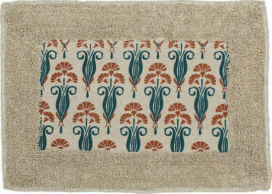 Estia Bath Mat Cotton Floral 02-11239 Beige 40x60cm