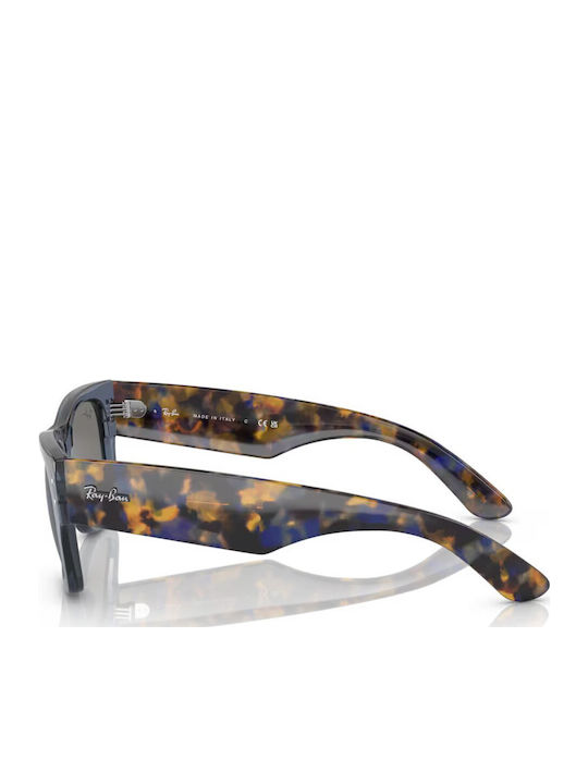 Ray Ban Mega Wayfarer Unisex Ochelari de soare cu Maro Tortoise Cadru și Albastru Lentilă RB0840S 6638O4