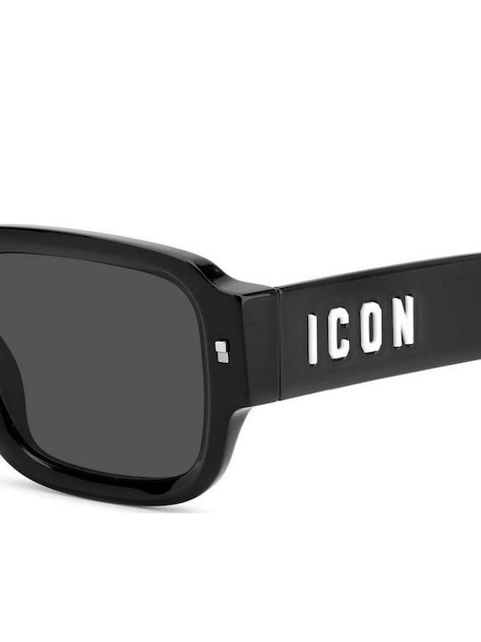 Dsquared2 Icon Unisex Γυαλιά Ηλίου με Μαύρο Κοκκάλινο Σκελετό και Γκρι Φακό 0009/S 807/IR