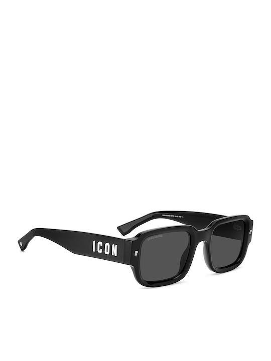 Dsquared2 Icon Unisex Γυαλιά Ηλίου με Μαύρο Κοκκάλινο Σκελετό και Γκρι Φακό 0009/S 807/IR