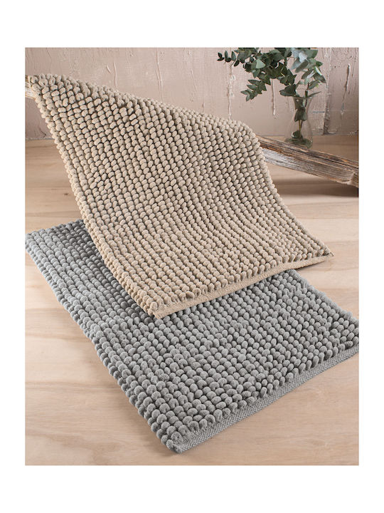 Rythmos Бански килим Памук Правоъгълена Armad 120-194-010 Сив 60x90бр