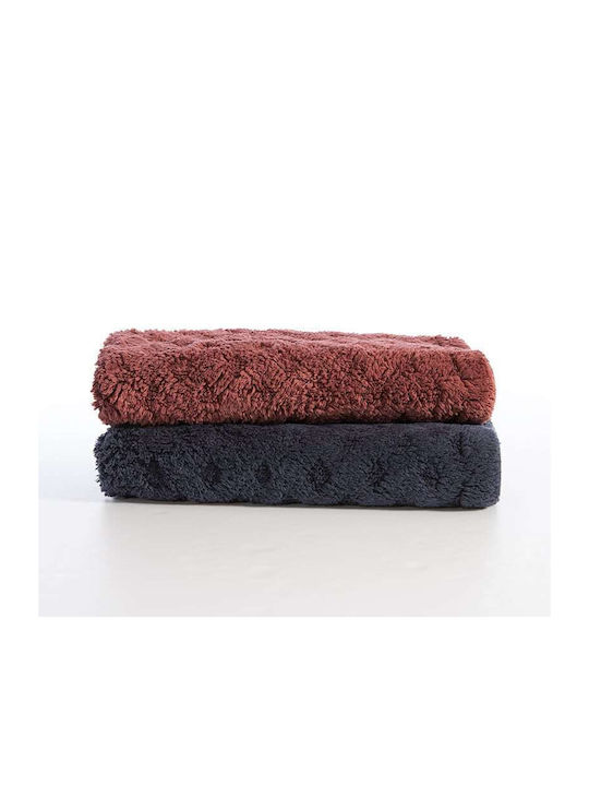 Nef-Nef Homeware Πατάκι Μπάνιου Βαμβακερό Bath Mat Vania Blue/black 60x90εκ.