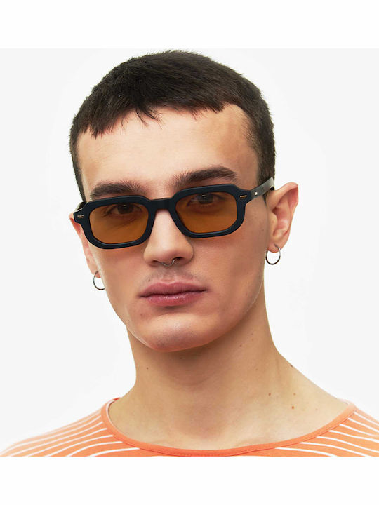 Gast PAI Unisex Sunglasses with Black Plastic Frame and Brown Lens PA04