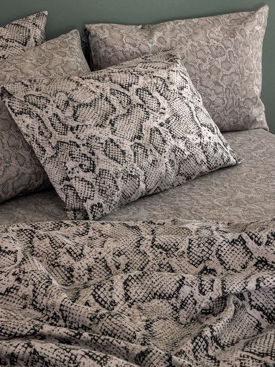Palamaiki Duvet Cover Set Cotton Single with Pillowcase 170x250 Fb0242 Gray