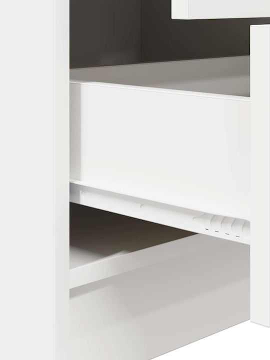 Дървено Бюро с Библиотека Бяло 80x40x76см