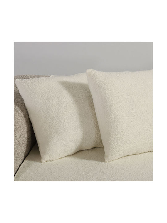 Nef-Nef Homeware Home Sofa Cushion From Ecru Furry 50x50cm