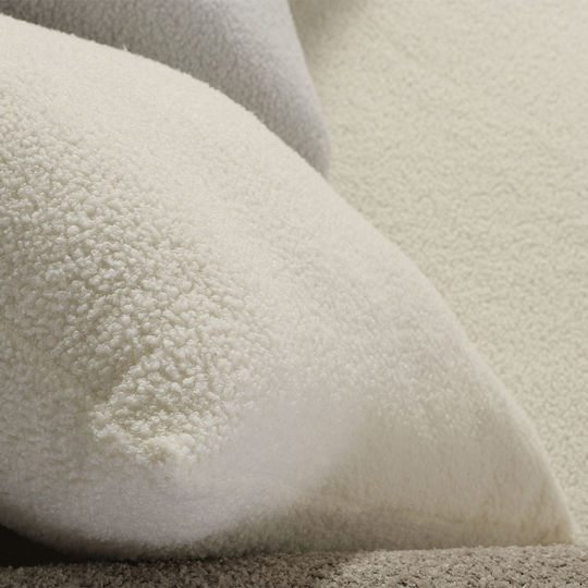 Nef-Nef Homeware Home Sofa Cushion From Ecru Furry 50x50cm