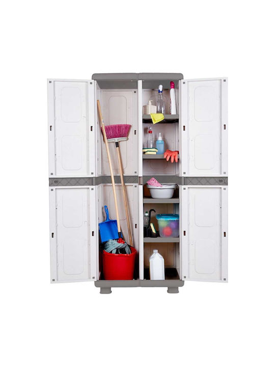 Δίφυλλη Ντουλάπα Smart Cabinet Πλαστική με Χώρισμα & 4 Ράφια 73x44x179εκ.