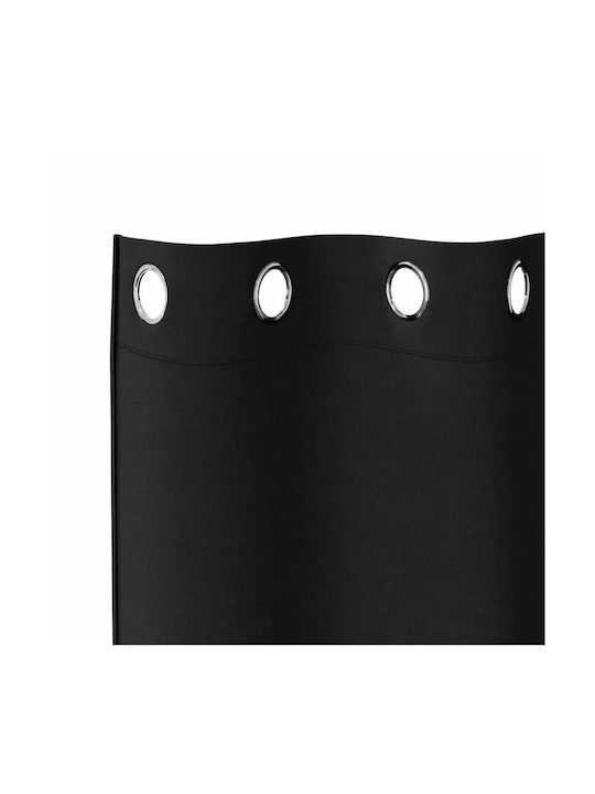 vidaXL Set of Curtains with Grommets Black 140x260cm