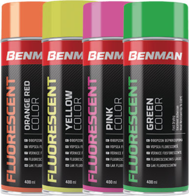 Benman Спрей Боядисване Fluorescent Lacquer Червено/оранжево Флуоресцентен 400мл