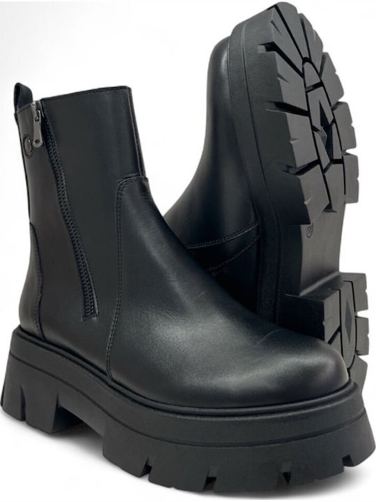 Leather Women's Ankle Boots Black